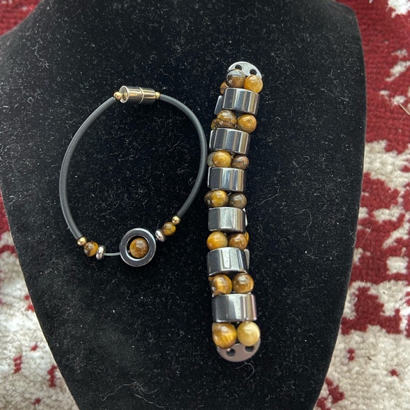 Jewelry - Set of 2 Hematite and Tiger Eye Bracelets